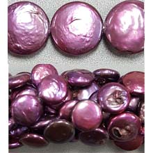 FRESH WATER PEARL COIN PEARL 12-13MM WINE